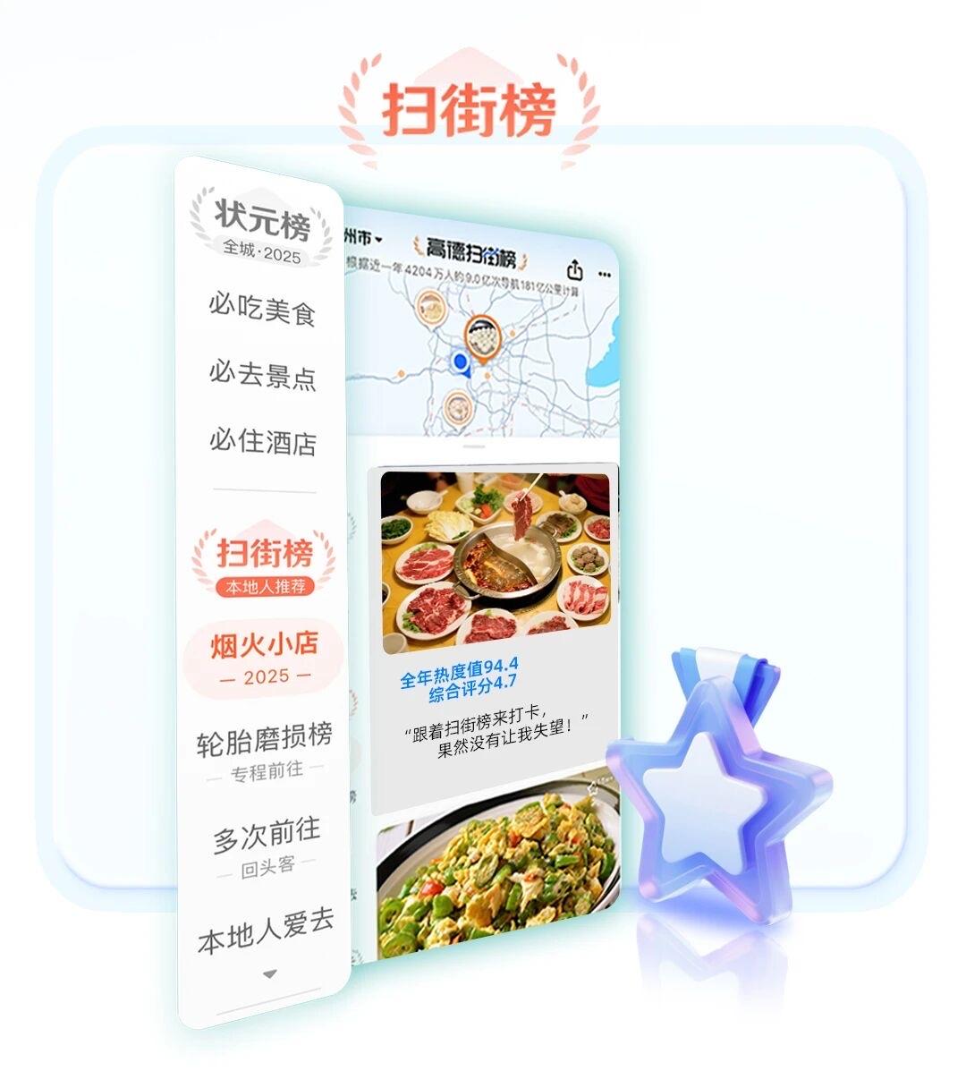 高德扫街榜，一个属于老百姓更加真实的榜单来了，打开每天都要用的高德地图，每天的烟