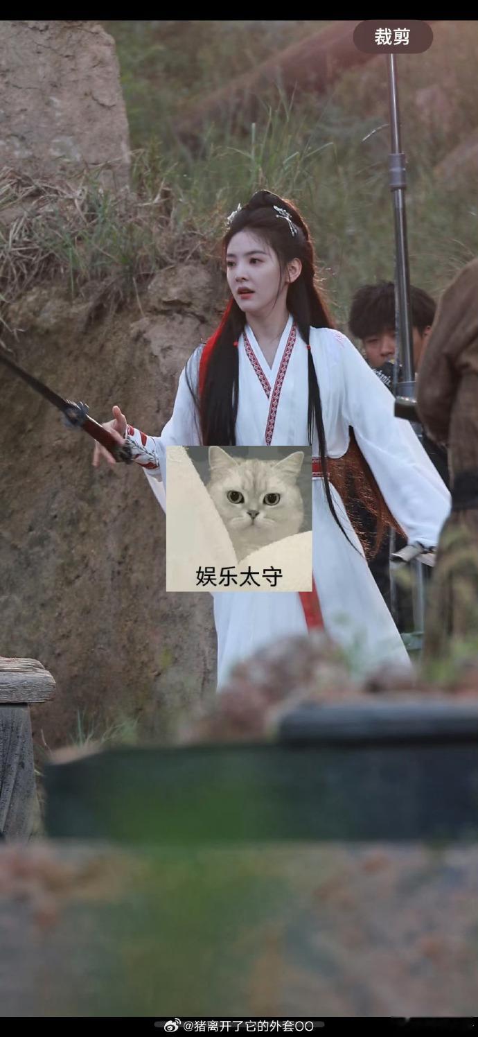 #章若楠雨霖铃打戏路透生图#章若楠一袭古装白衣，宛如仙子下凡，美得令人窒息。一组