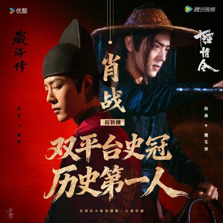 90生top无疑是肖战内娱第一且唯一双平台拉新史冠，手握两部大爆剧[赞] ​​​