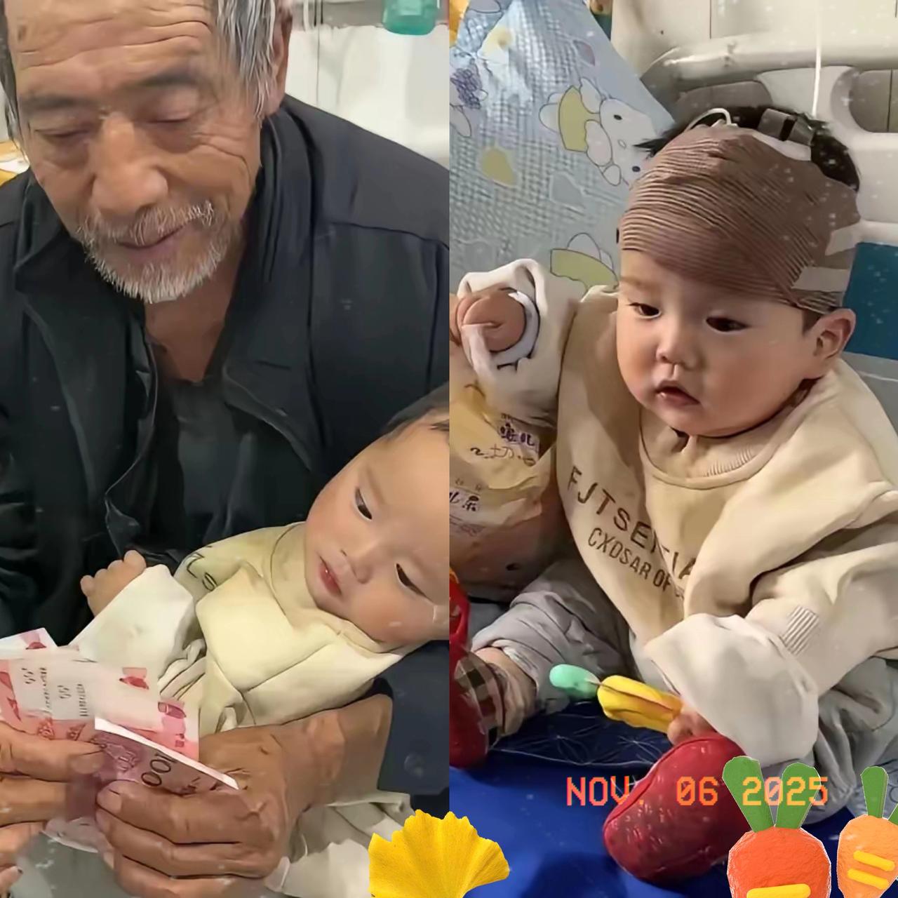 云南这场病房爱心接力，真的看哭无数人！
70多岁爷爷抱着1岁孙孙住院，孩子俩月丧