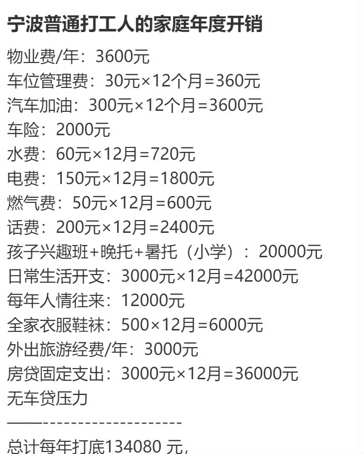 宁波普通家庭一年花掉13万算多吗 ❓年度账单刷屏！宁波普通家庭一年花掉 13.4