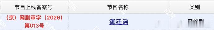 御廷谣下证 说是明天播，看好吗