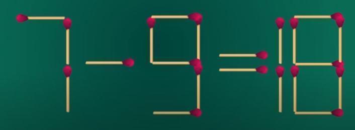 嘿！瞧这用火柴棒搭成的等式 “7 - 9 = 18”，一眼就能看出它压根不成立呢