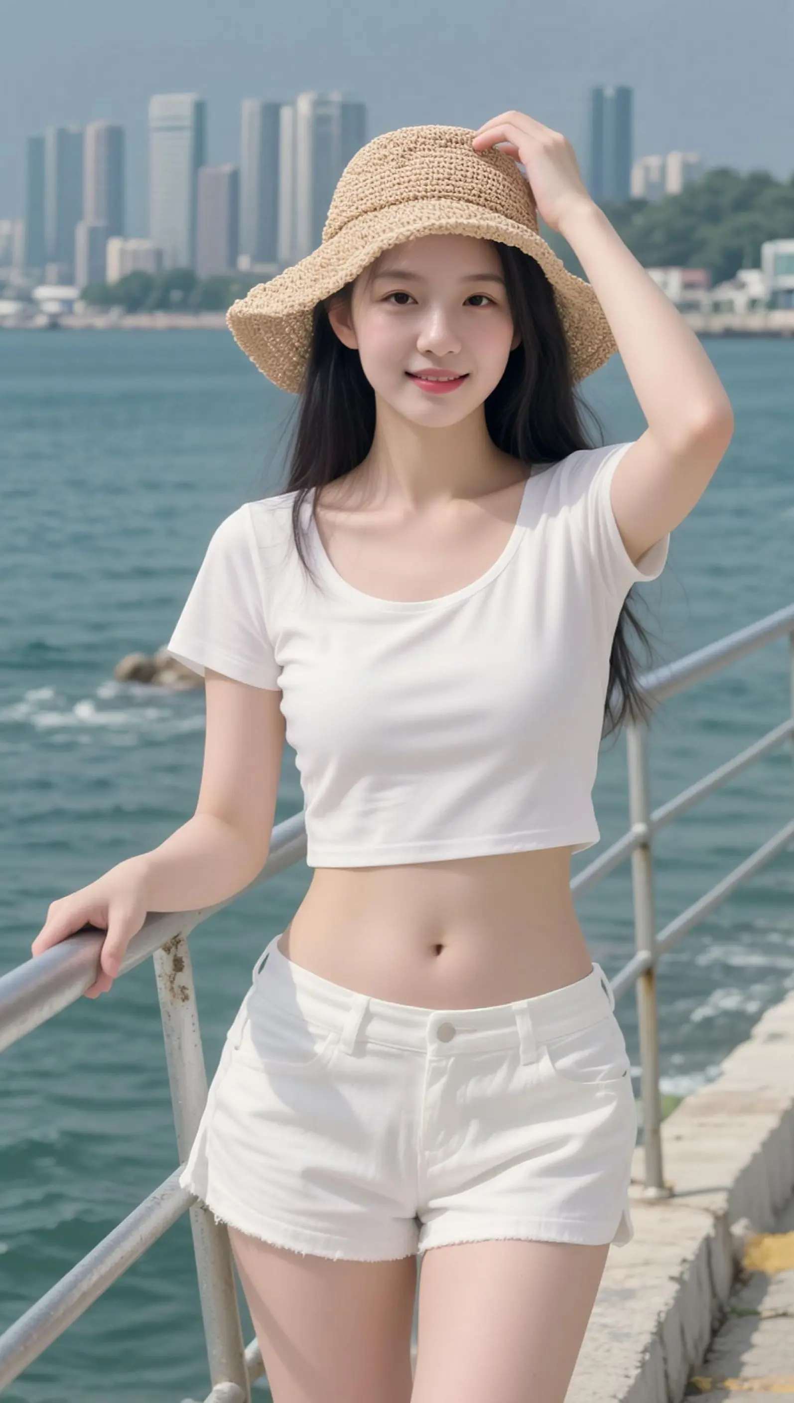 AI海滨微笑照 随变ai随便玩