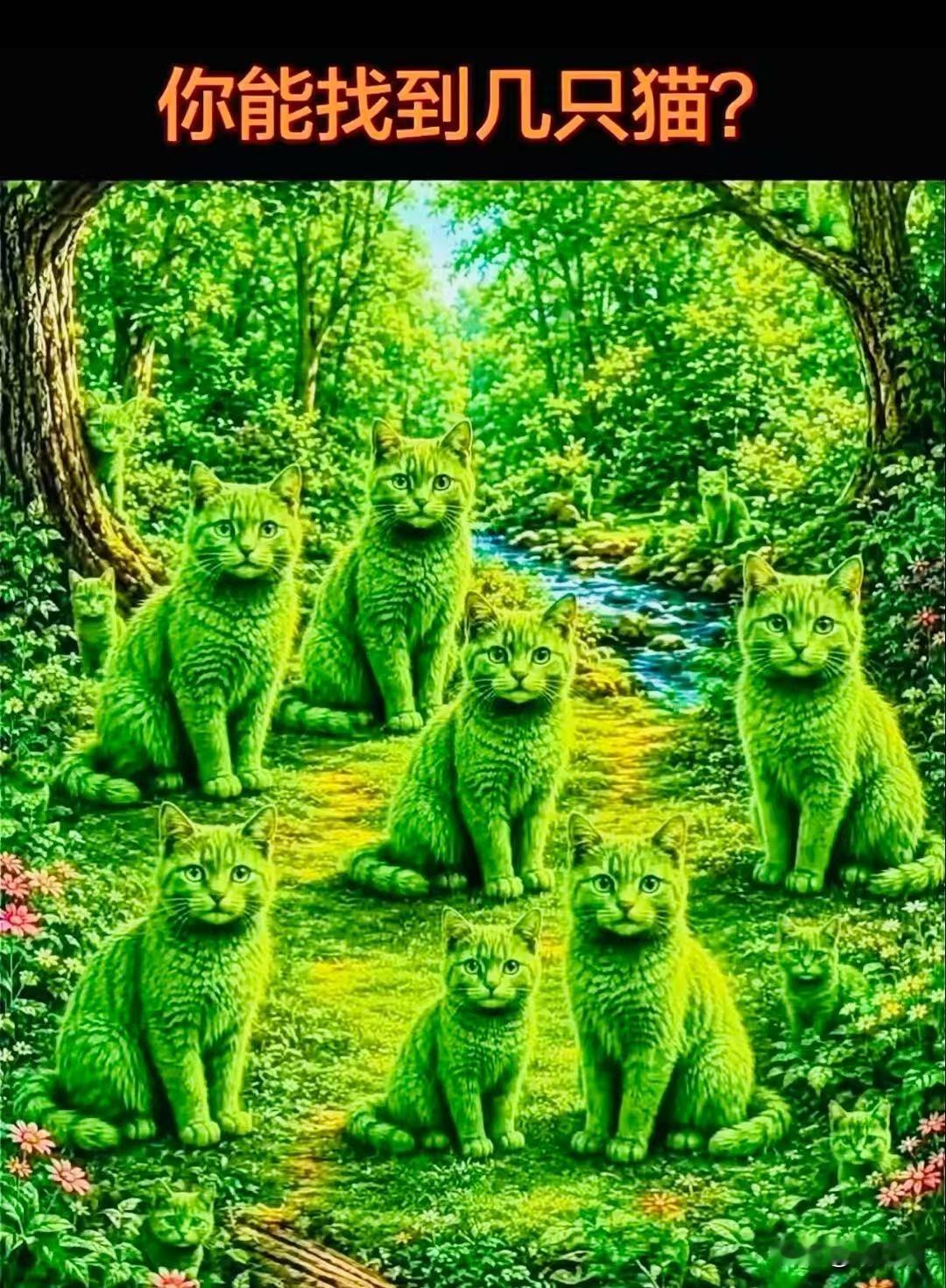 眼力小挑战，看看你能找到几只猫

来考考大家的眼力！

这张图里面藏着不少小猫，