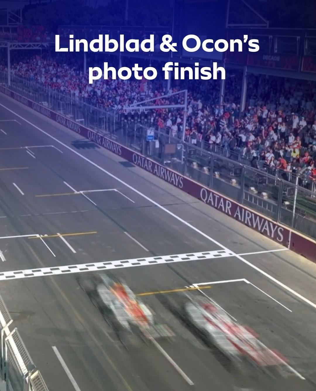 f1 📸林德布拉德&奥康的冲线差距0.03秒！👀F1[超话]2026f1阿塞