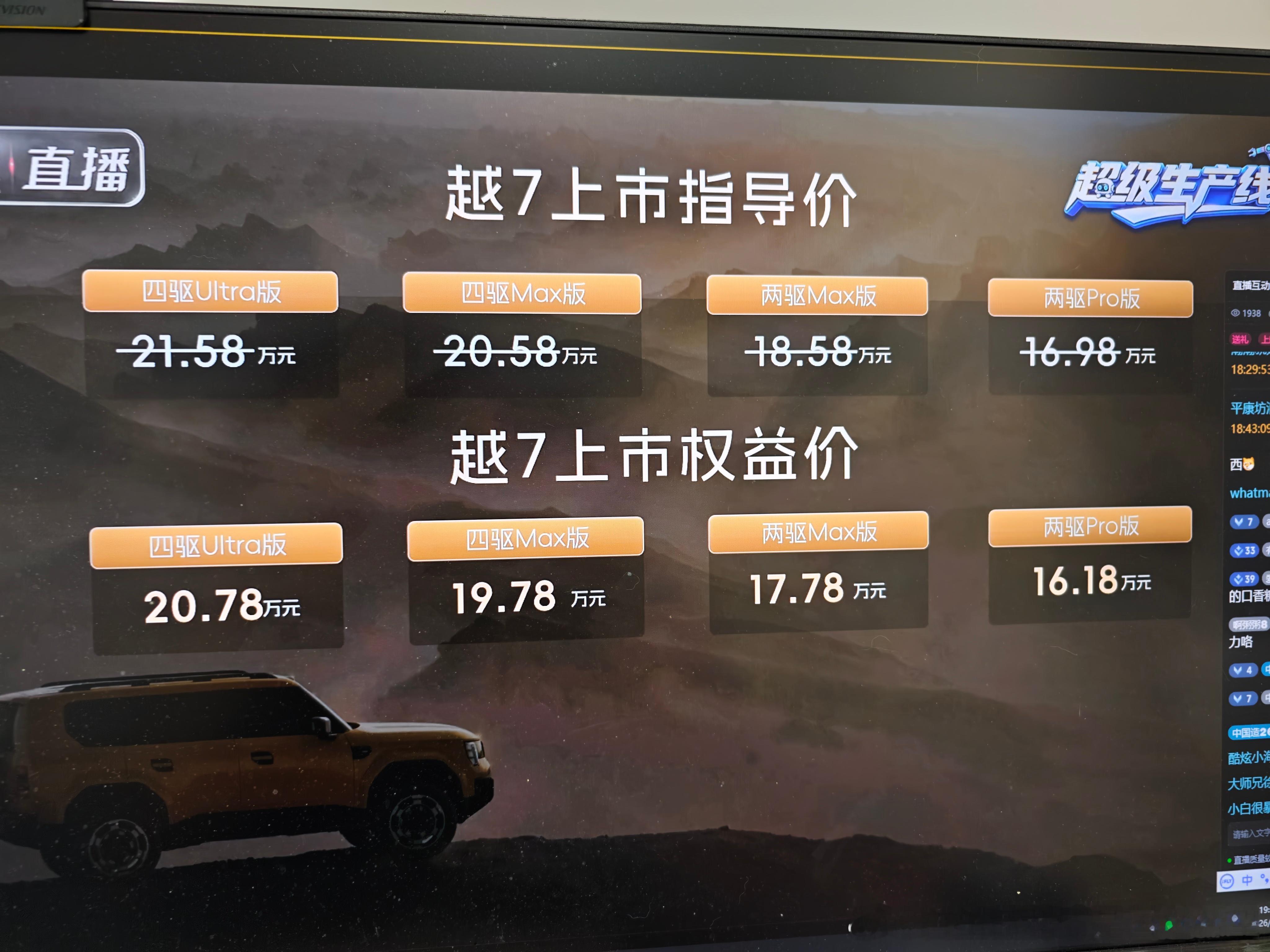 今晚五场发布会 太热闹了第一场 广汽越7价格出来了紧贴着钛7啊 现在接着看四电机
