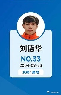 惠州队33号:刘德华广东城市联赛广东体育城市联赛粤超