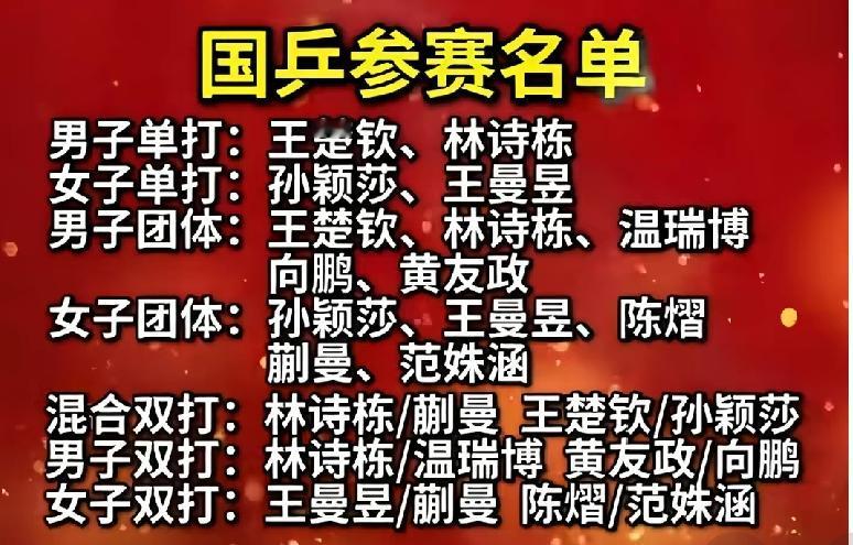 亚运会，国乒最难的是男团和男双
         9月份的名古屋亚运会，乒乓球团