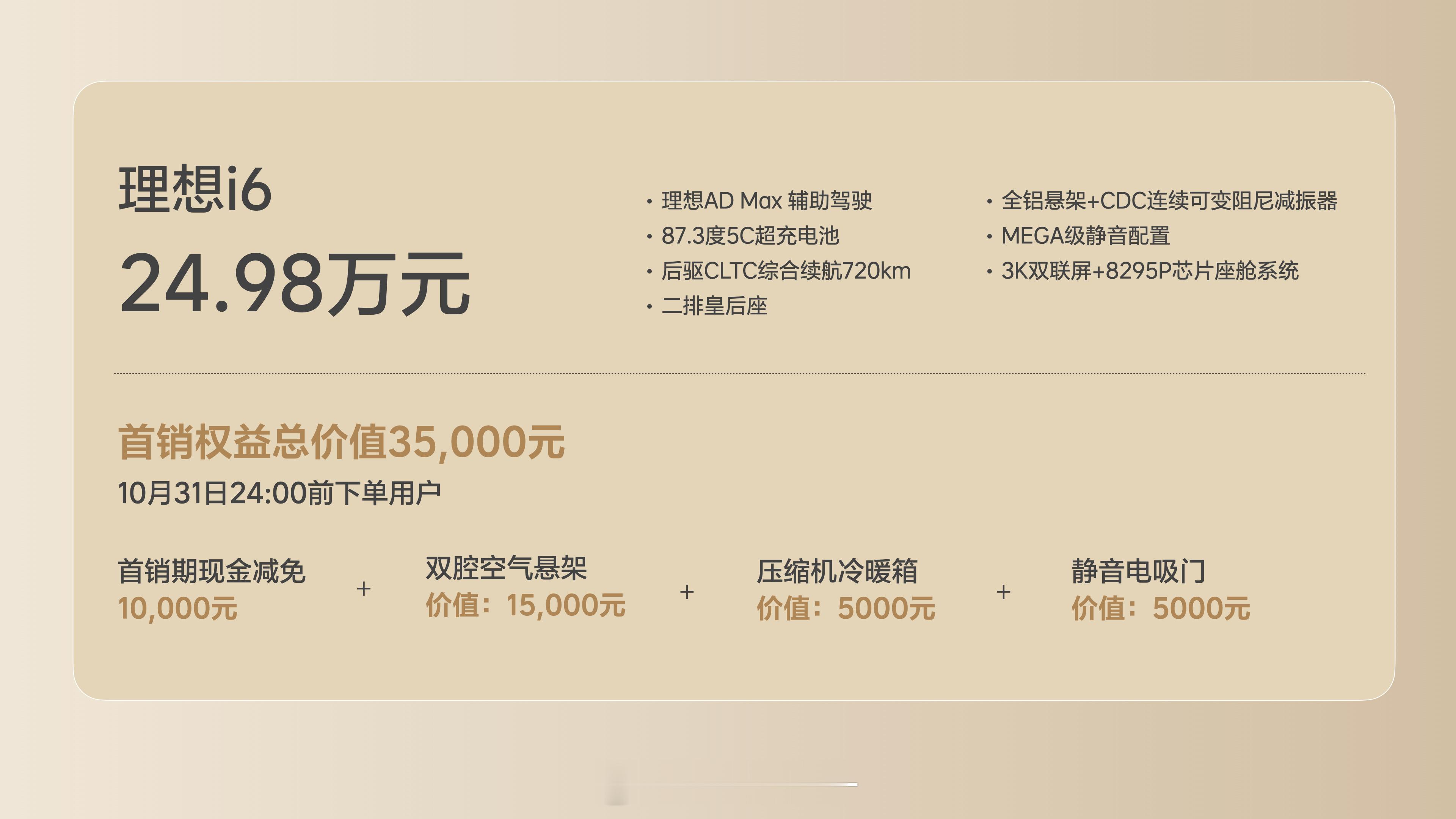 理想i6价格来啦！我是真没想到，这价格真的太牛了只有一个配置，24.98万[震惊