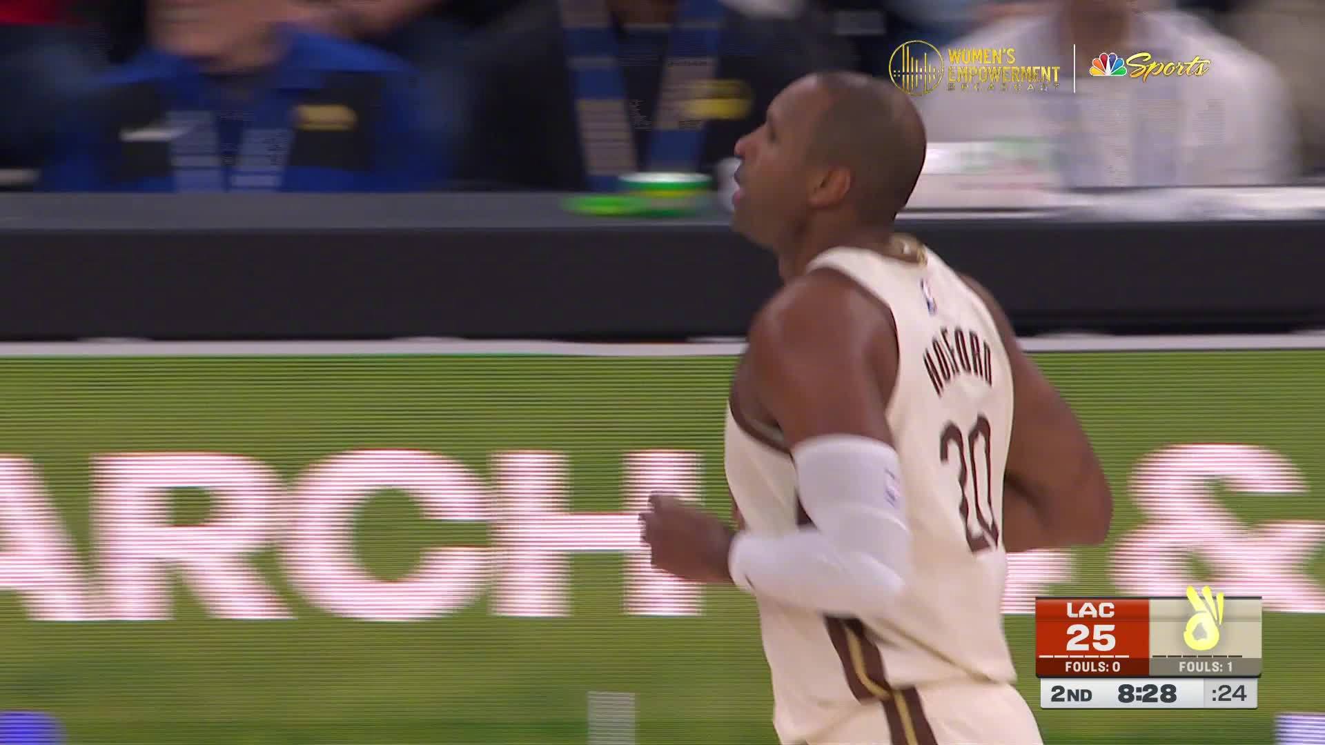 霍福德底角三分，打停对手🔥勇士41:25快船。快船vs勇士