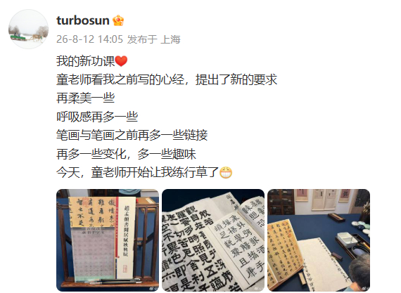 孙俪写的书法孙俪的新功课 好厉害啊！ 