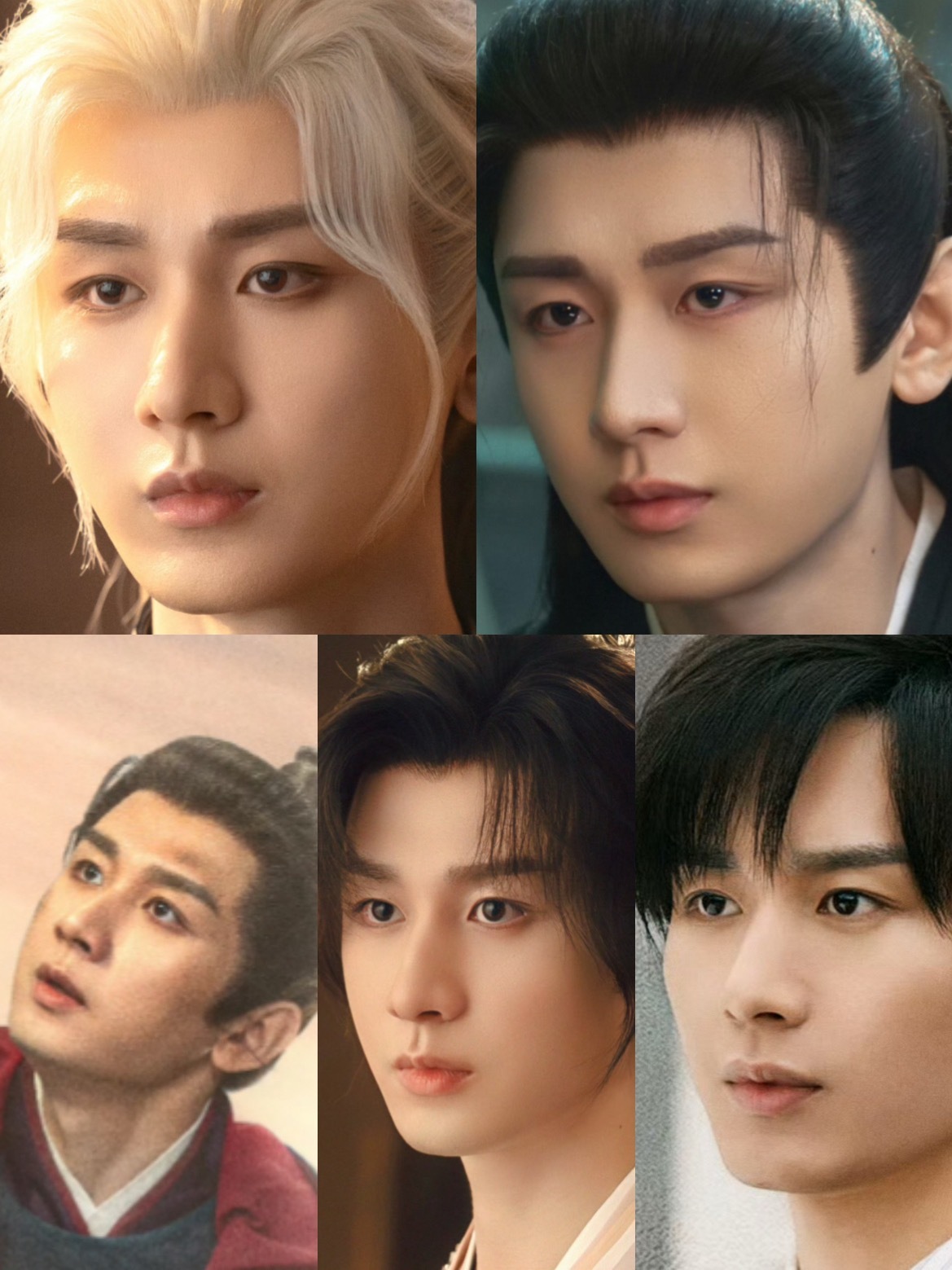 内娱热门男星妆容对比 