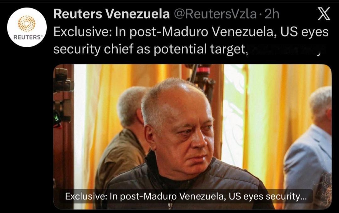 根据路透社报道，美国警告委內瑞拉内政部长卡贝罗如果继续挑衅，对其不是抓捕，而是直