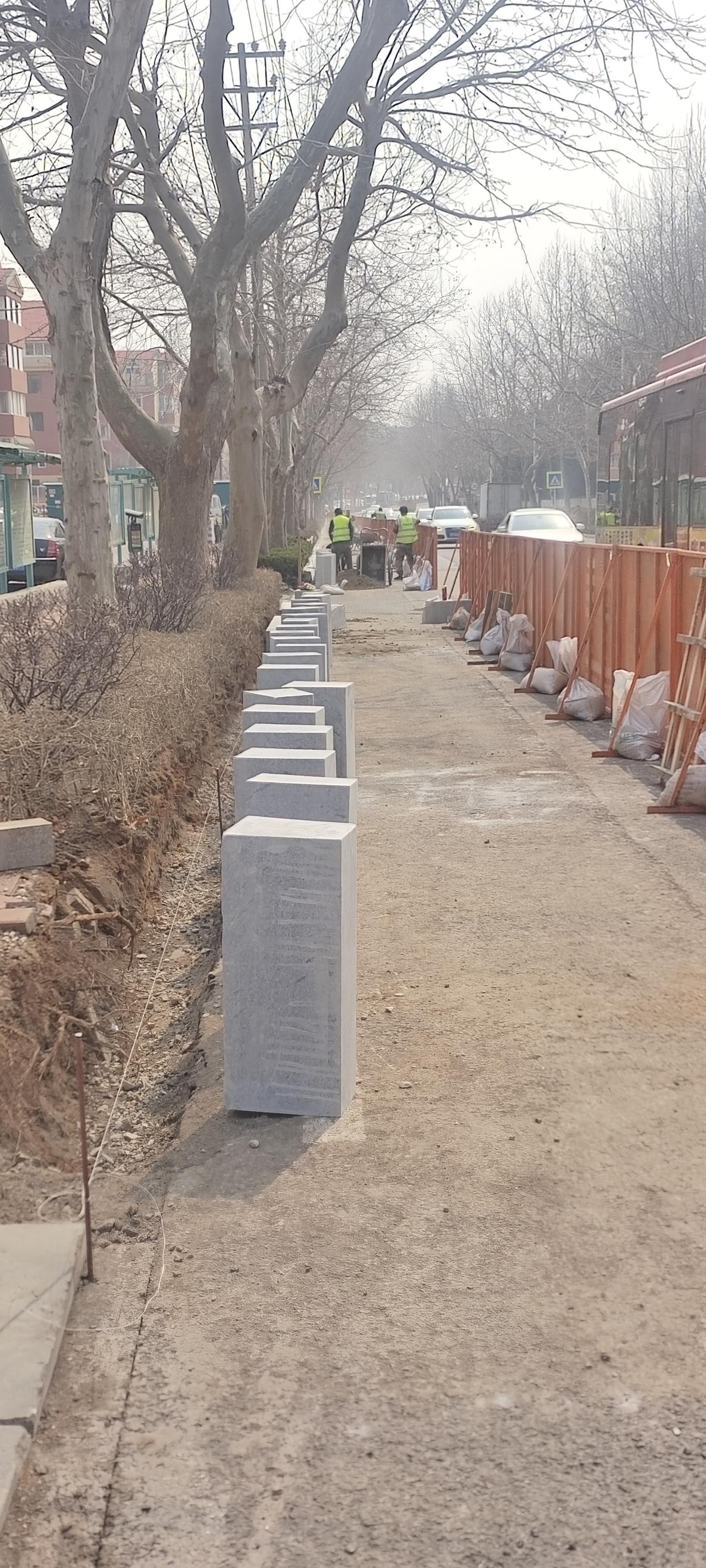 春天来了，又是一年春暖花开的日子里
大连街上开始搞城市建设了。
景区绿化开始，为