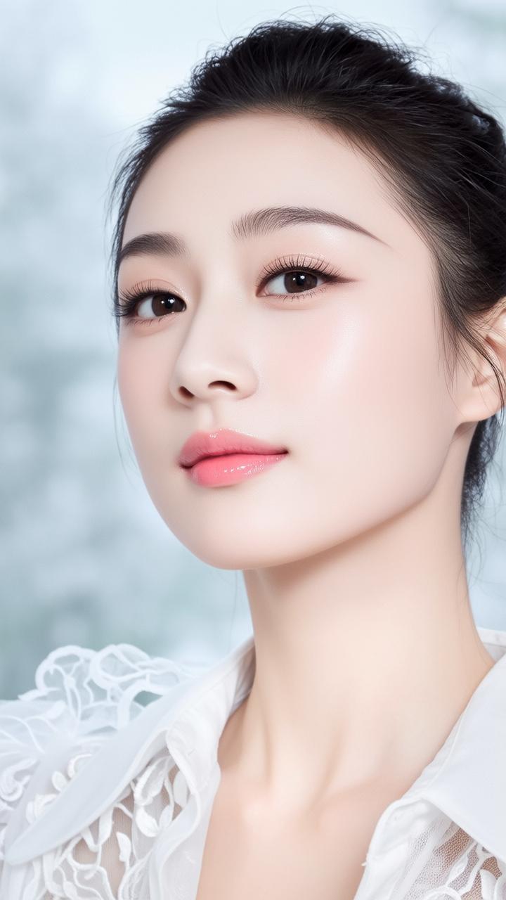 温柔优雅的气质，白皙肌肤与精致妆容相得益彰，宛如春日里的花朵🌸
