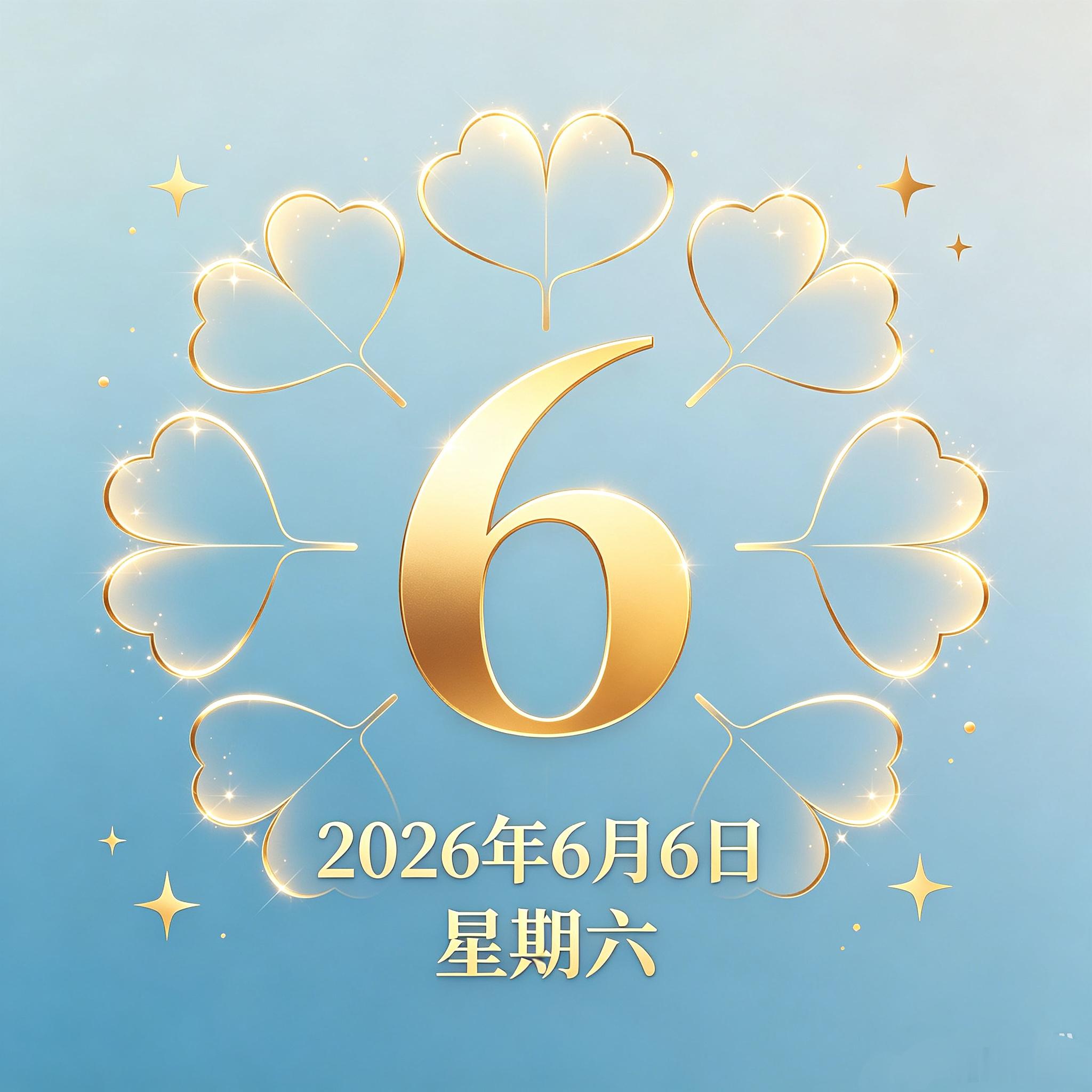 今天是2026年6月6日星期六。大家要6666大顺！ 