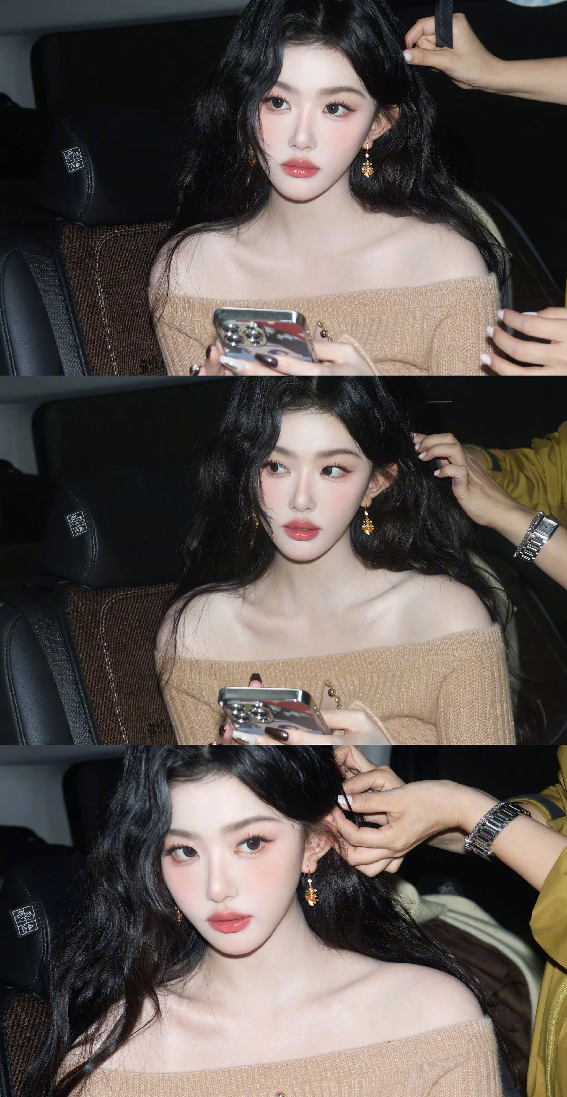 孔雪儿想象中穿一字肩的样子 孔雪儿新杂志妆造绝了！长卷发、超大翅膀，搭配一字肩，