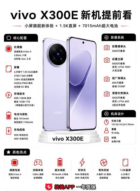 vivo X300E新机提前看