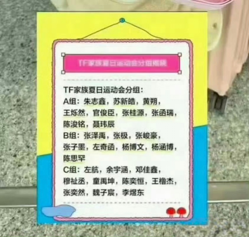 TF运动会分组 朱苏 桂瑞 极禹 奇文 左邓 橹穆 ​​​
