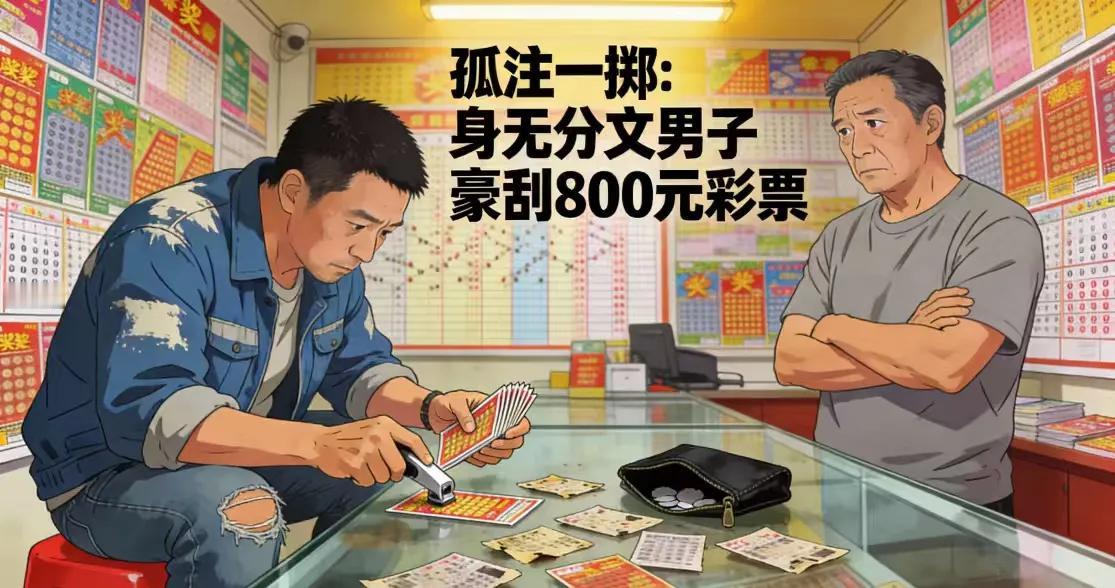 身无分文男子赊账800元狂刮彩票，暴露彩票消费失控背后的社会隐痛

一名身无分文