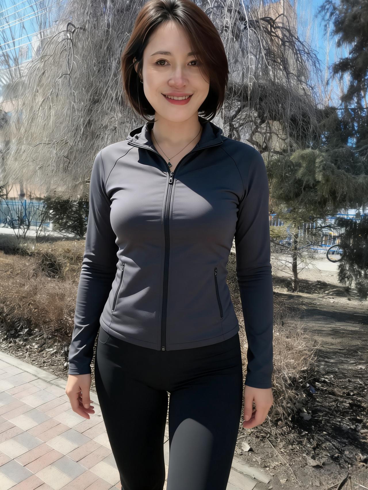 晴光暖照柳丝斜，浅著轻衫意自遐。
笑向东风舒广袖，一身朝气胜春花。