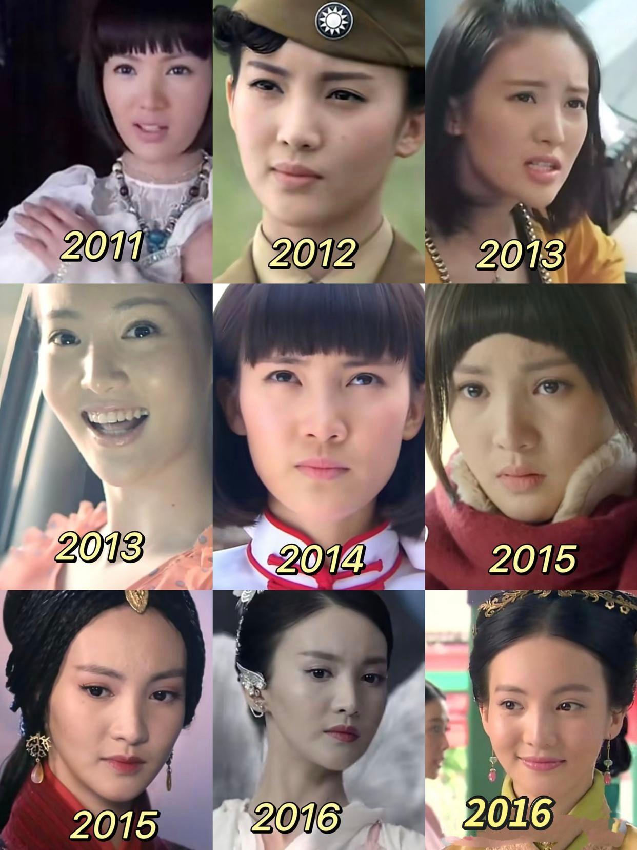 金晨鼻子的变化，差别挺明显。