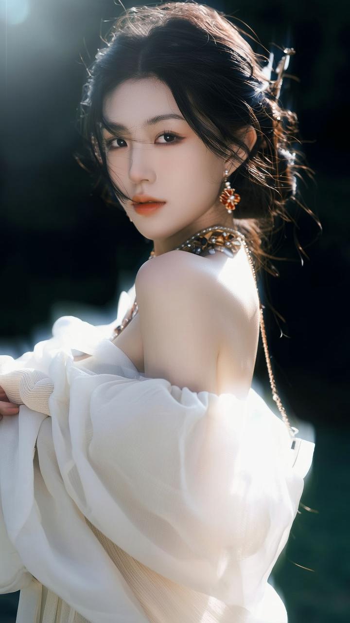 仙气飘飘的少女，轻纱飘逸，宛如天上的仙女。