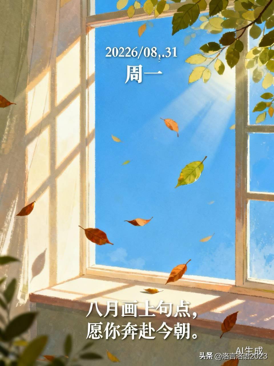 ²⁰²⁶/₀₈.₃₁ 周一｜一键复制发⭕，八月画上句点，愿你奔赴今朝🍂✨
① 