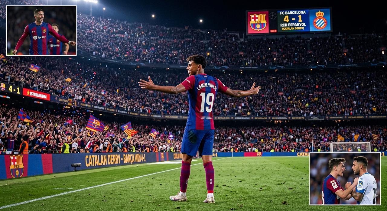 诺坎普的声浪今晚差点把顶棚掀了！

六万人齐声高唱一首老歌，逼得球场广播不得不两