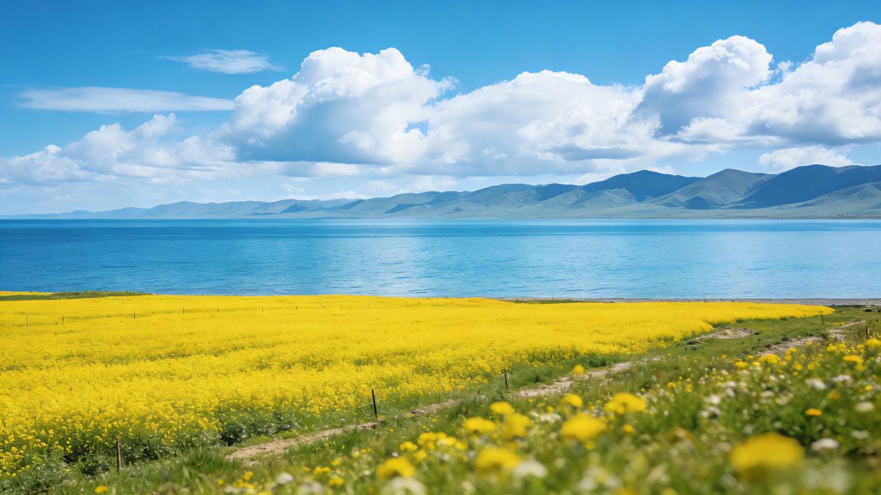 最先撞入脑海的，是青海湖那抹化不开的蓝。没有海洋的汹涌，只有静卧在高原上的澄澈，