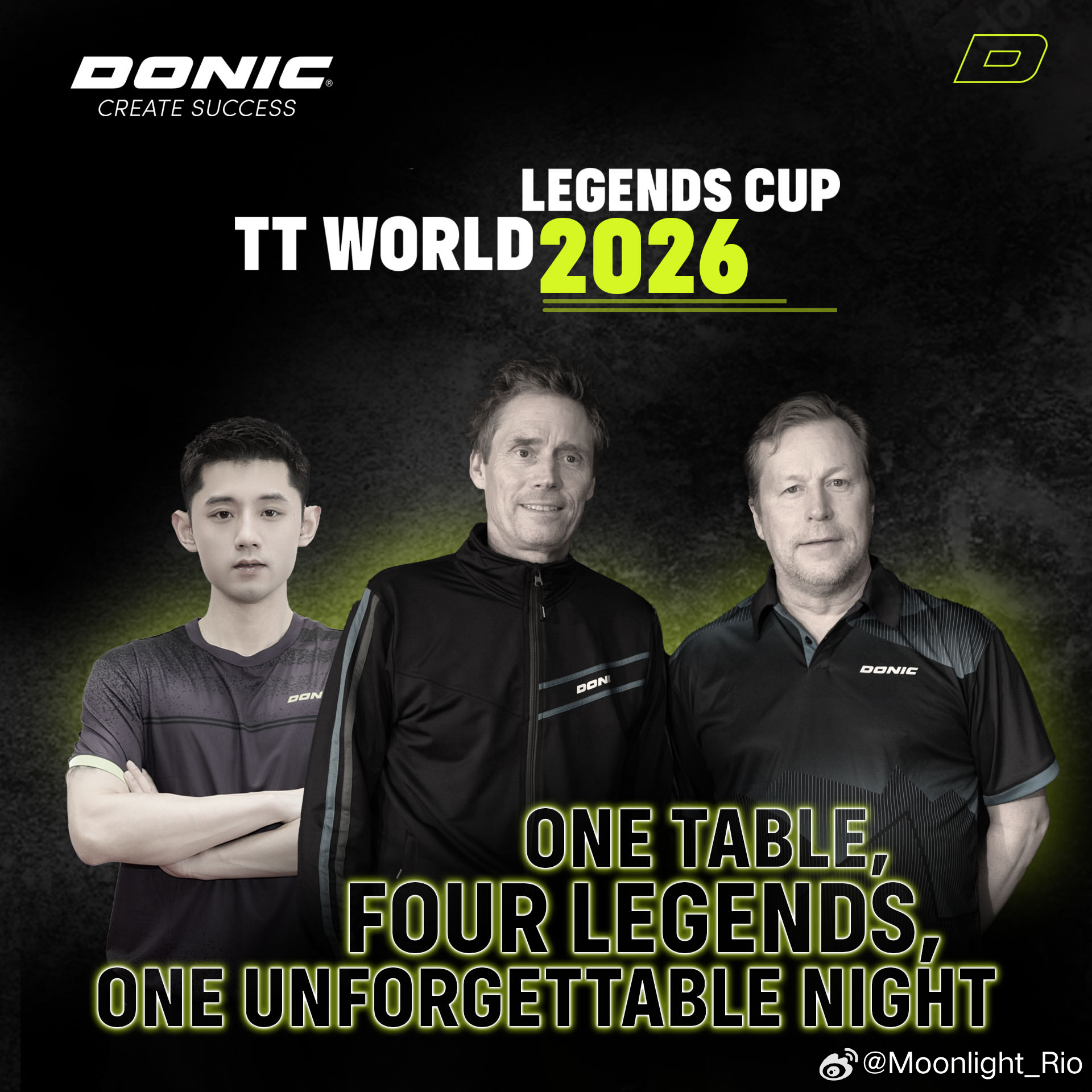乒乓球世界传奇杯——DONIC呈现本次赛事核心阵容——四位影响了数代球迷的传奇人