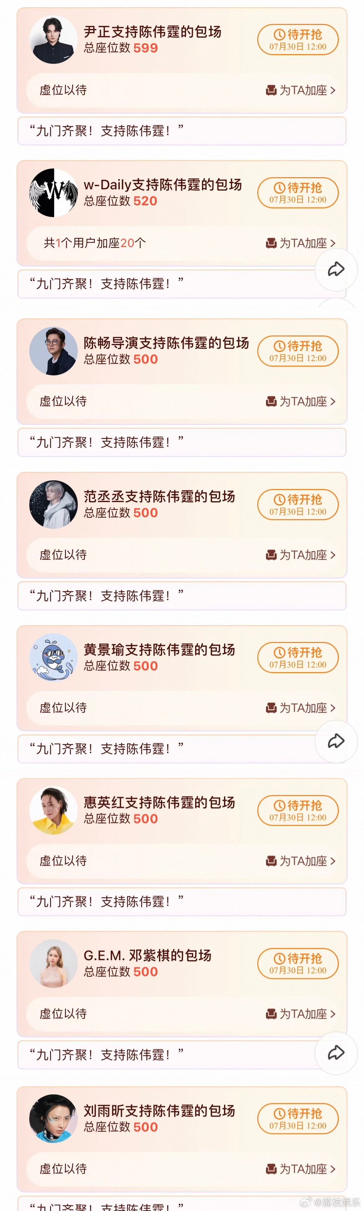 惠英红谢霆锋容祖儿包场九门新剧开播福利拉满，圈内各路好友贴心包场打call，超强