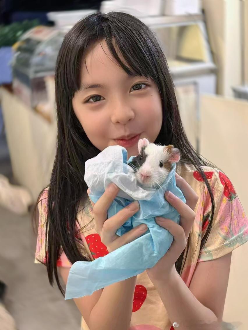天哪，是我最怕的动物[泪]但她真的很爱这只荷兰猪🐭#亲子时光##荷兰猪的日常#