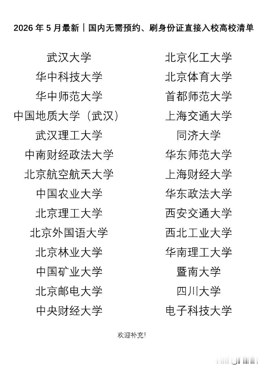 以下的大学
校门是打开的
不用预约
并没有什么洪水猛兽
2020年之前，几乎所有