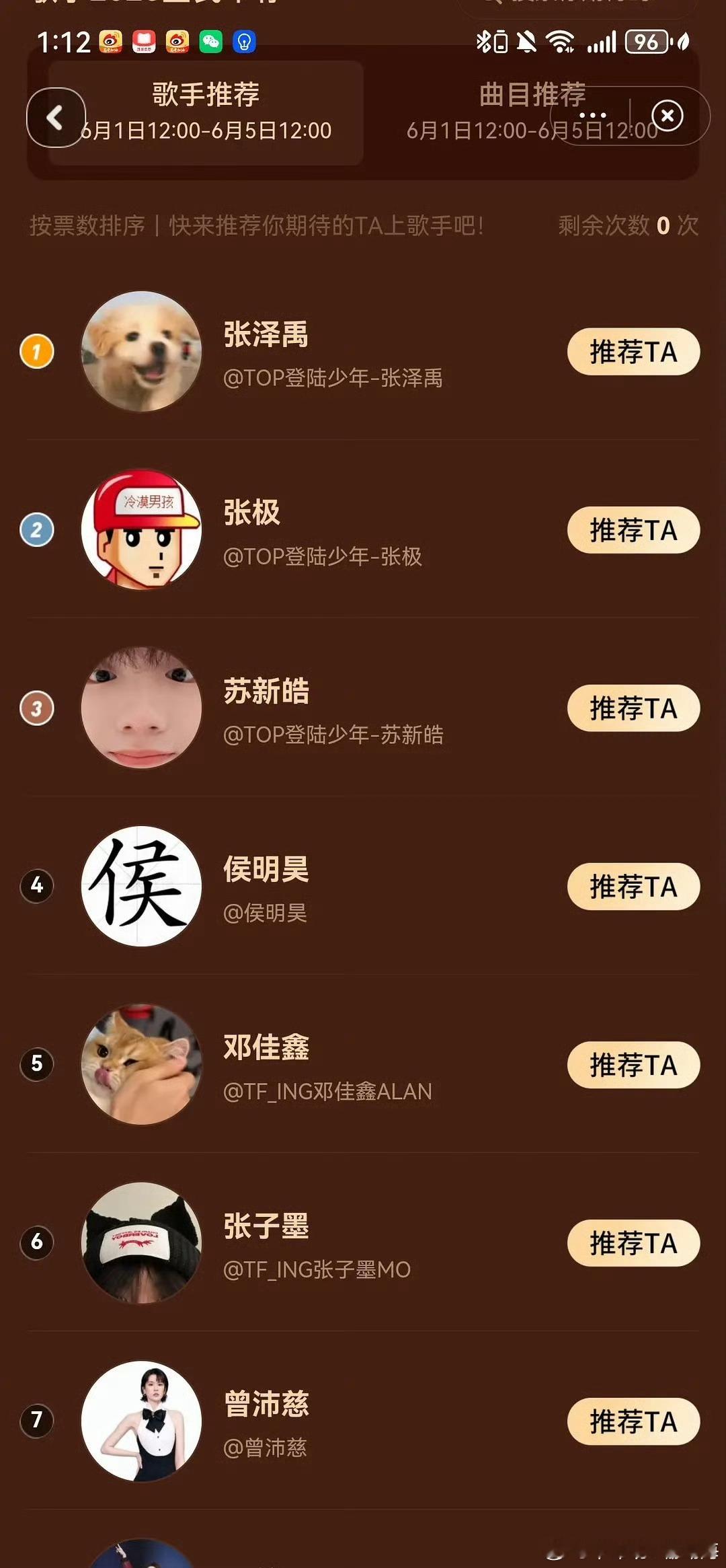 歌手举荐榜前十，人气和唱功的断层也太明显了 