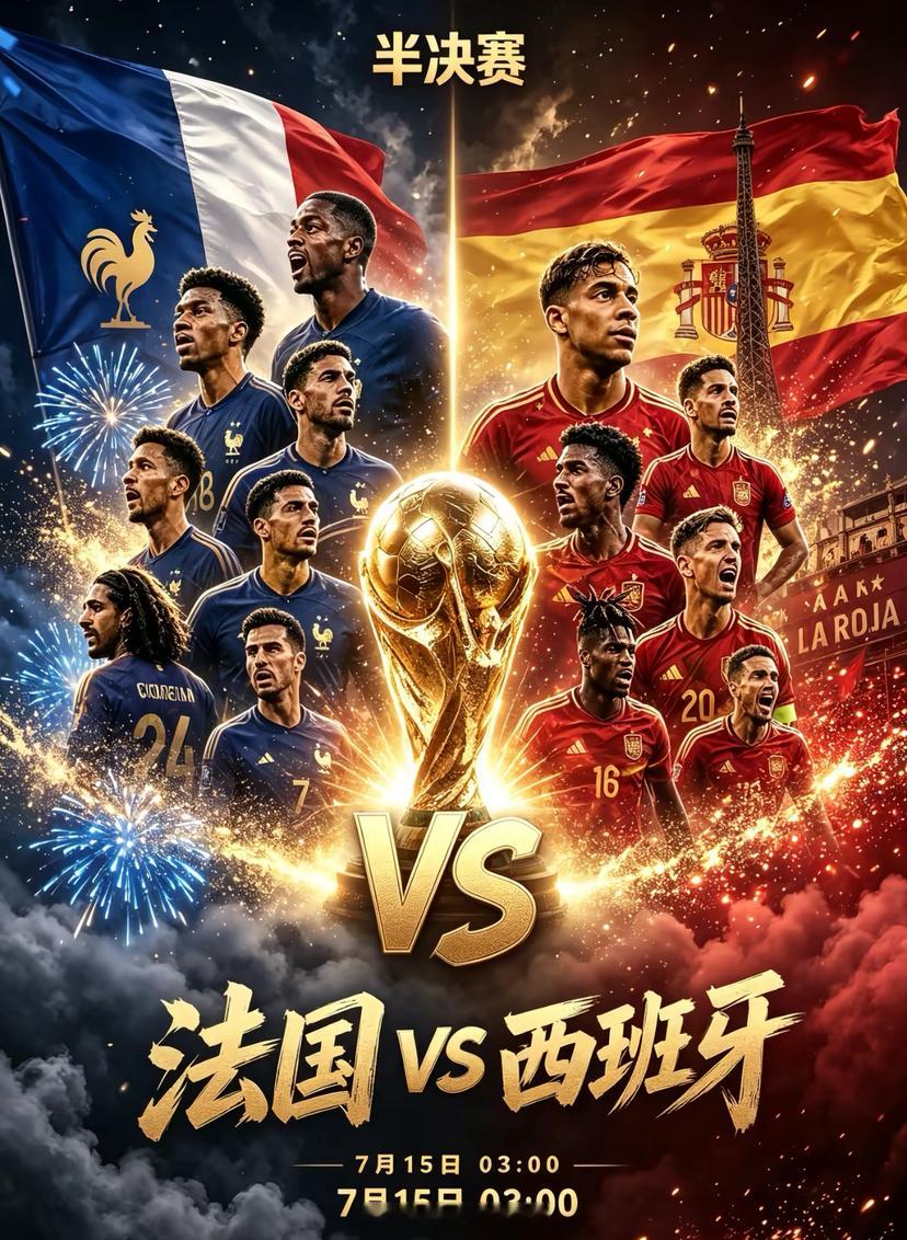 世界杯 法国vs西班牙虽说西班牙连续两年在大赛半决赛把法国按在地上摩擦，但人家法