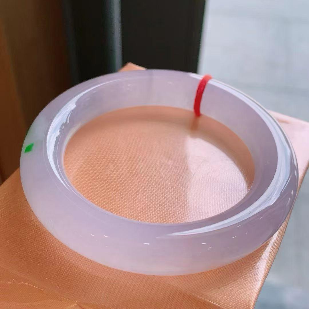 冰紫圆条手镯，通透细腻，完美小六价，圈口55*11.8*11.8mm