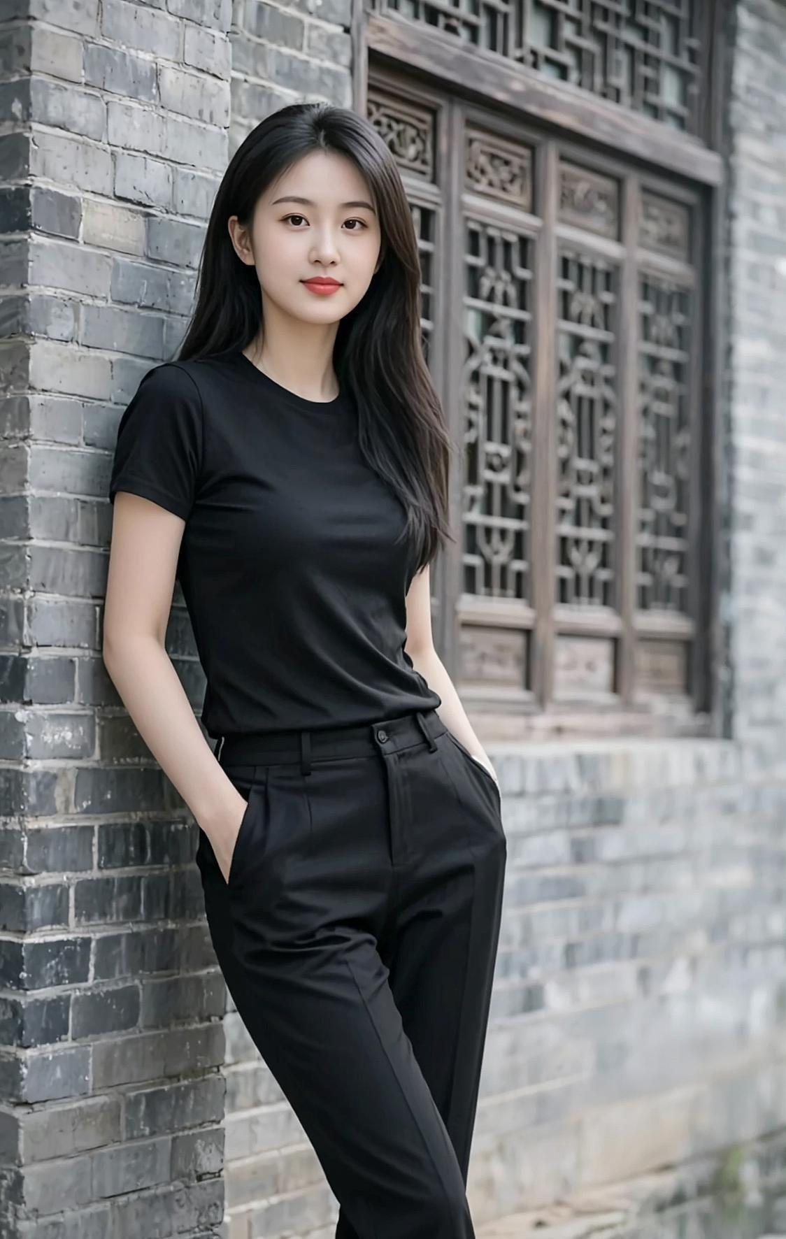 AI中式简约影 少女写真 穿搭 甜系女孩  优雅气质写真