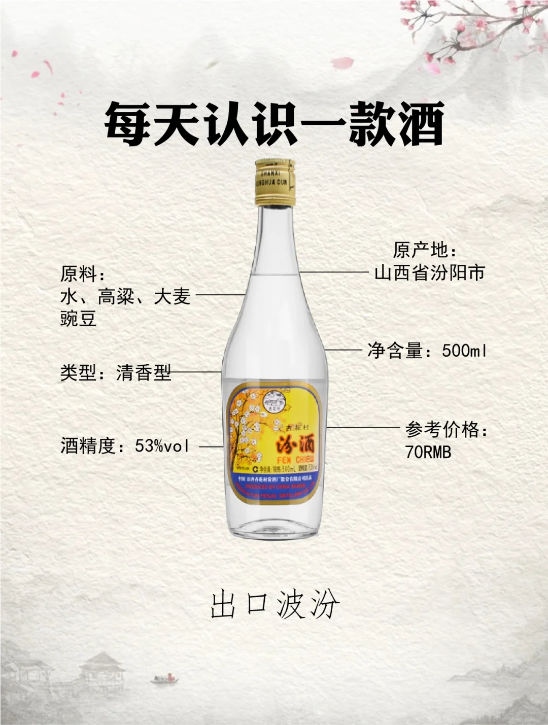 NO.146每天认识一款酒︱出口玻汾