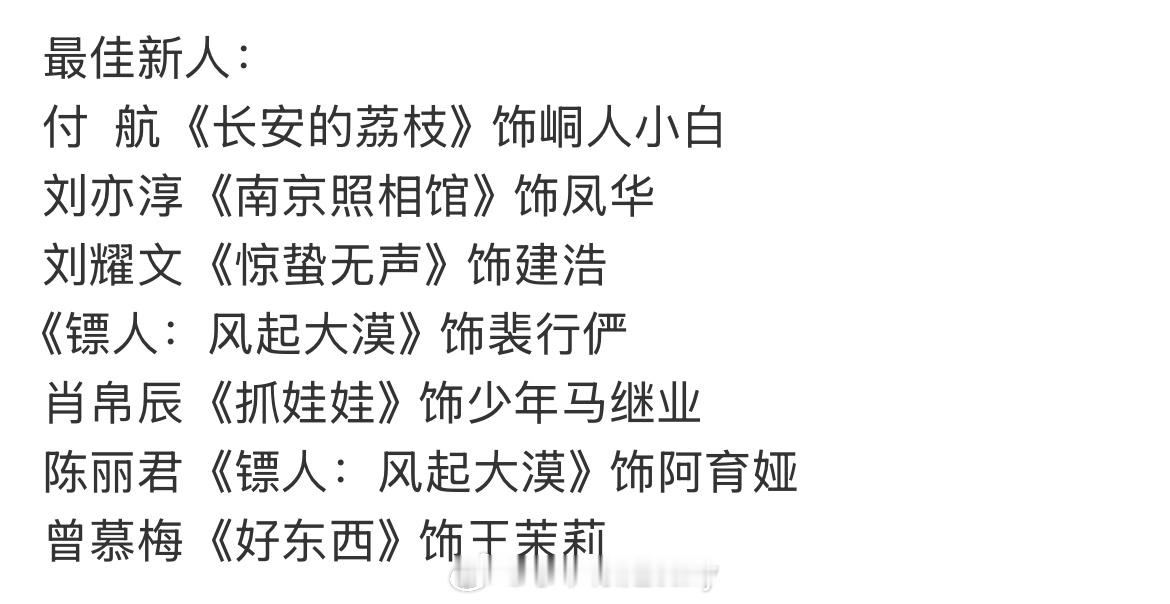妈呀，付航什么事业运，这就提名百花新人了
