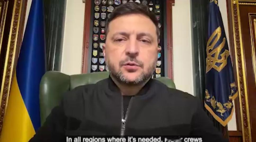 泽连斯基呼吁盟友迫使俄罗斯放弃新的一轮打击

1月28日，泽连斯基在晚间视频讲话