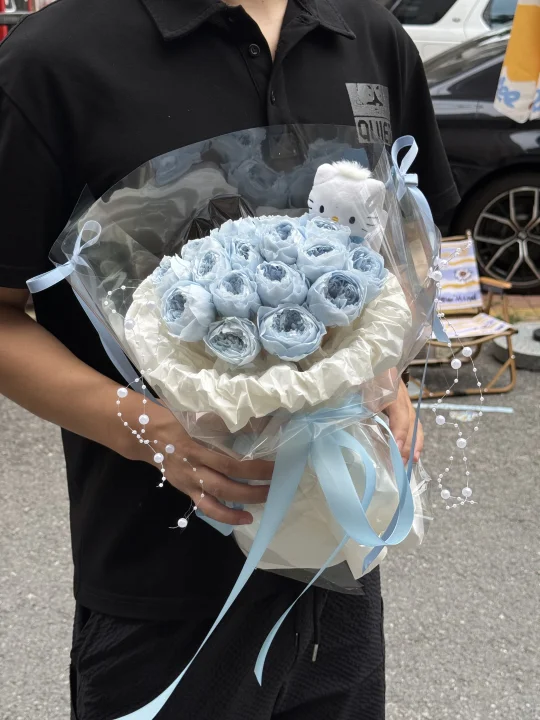 永生花kitty 花束，送给我最爱的人🩵🩵🩵