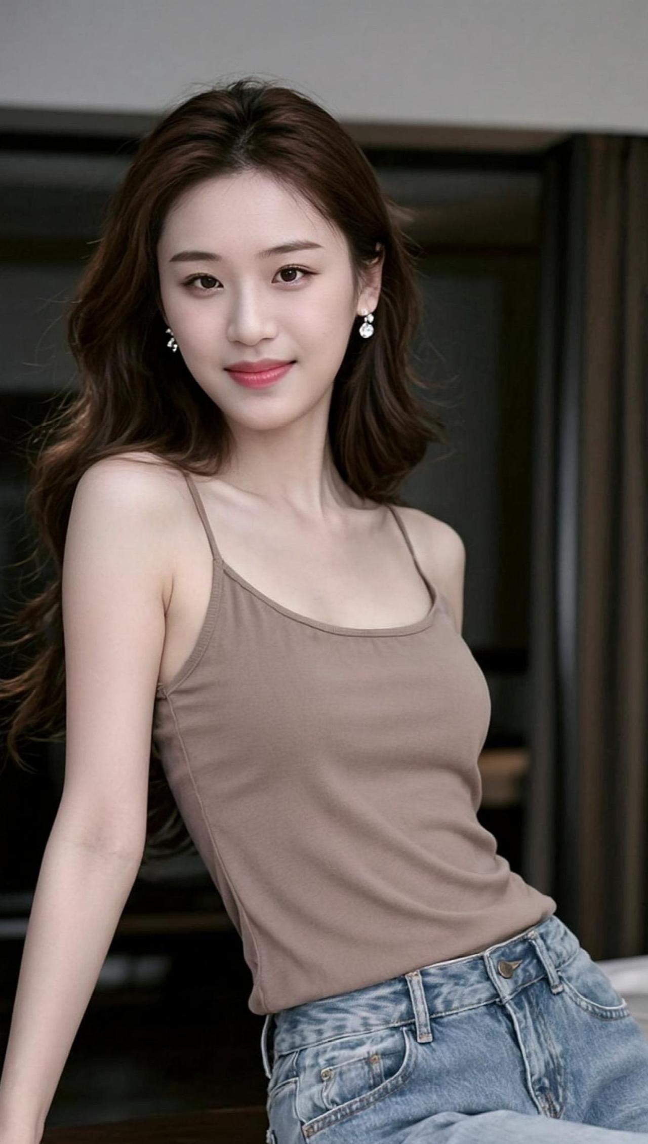 在牛仔与吊带的碰撞中，复古与现代交织出独特的时尚语言。阳光洒在肩头，仿佛时间在此