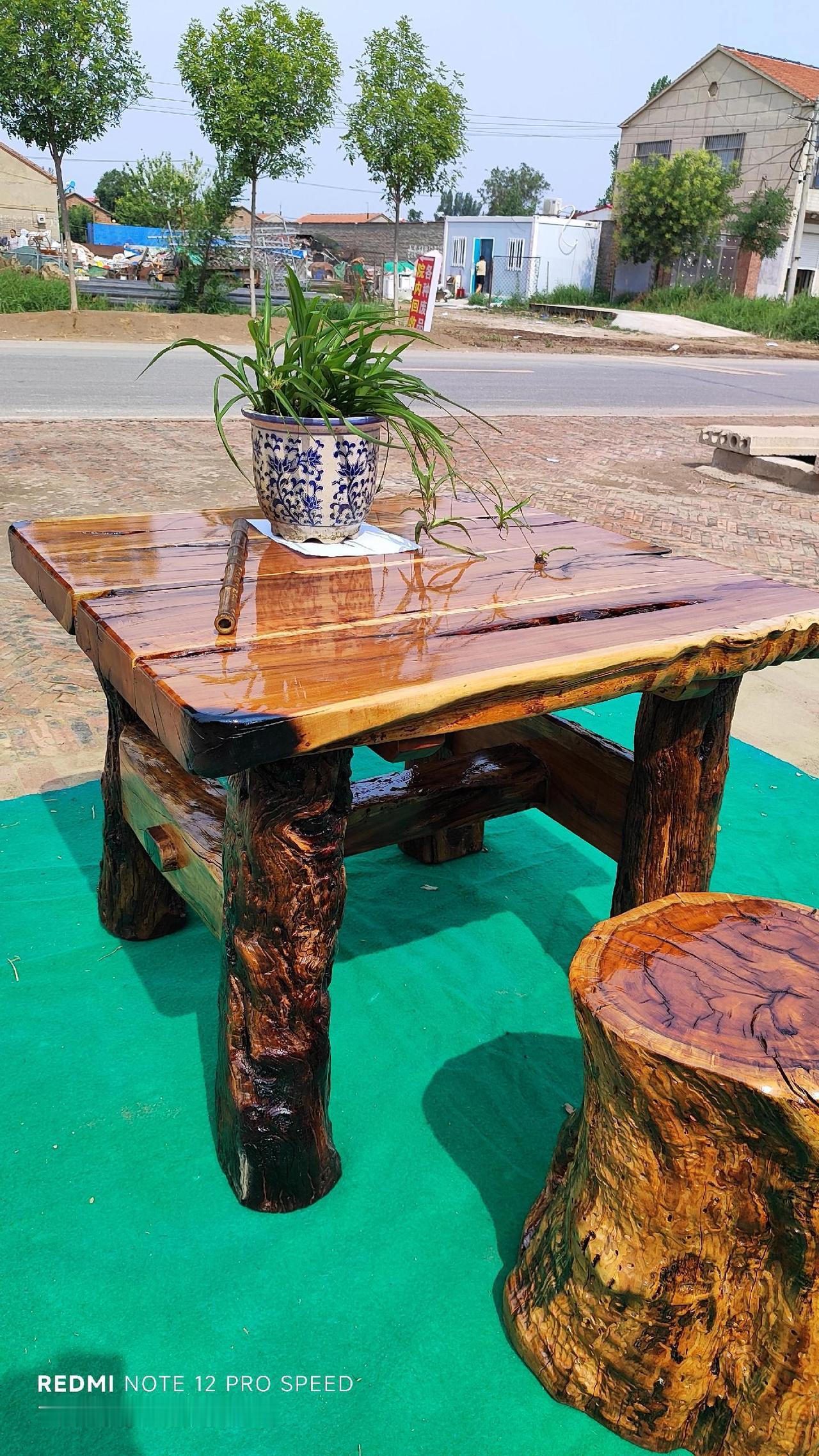 一米乘一米枣木破方桌室外图片展示（已出，只作为范例，再无雷同）榫卯工艺 手作木艺