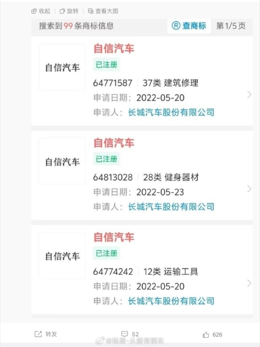 自信汽车  咱就是说，这个品牌命名自信不自信吧。 