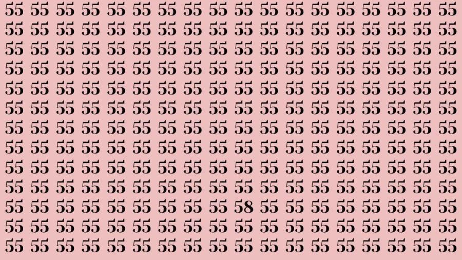 44秒极速眼力挑战！图中是重复排列的数字“55”，背景为淡粉色。然而在这整齐的数