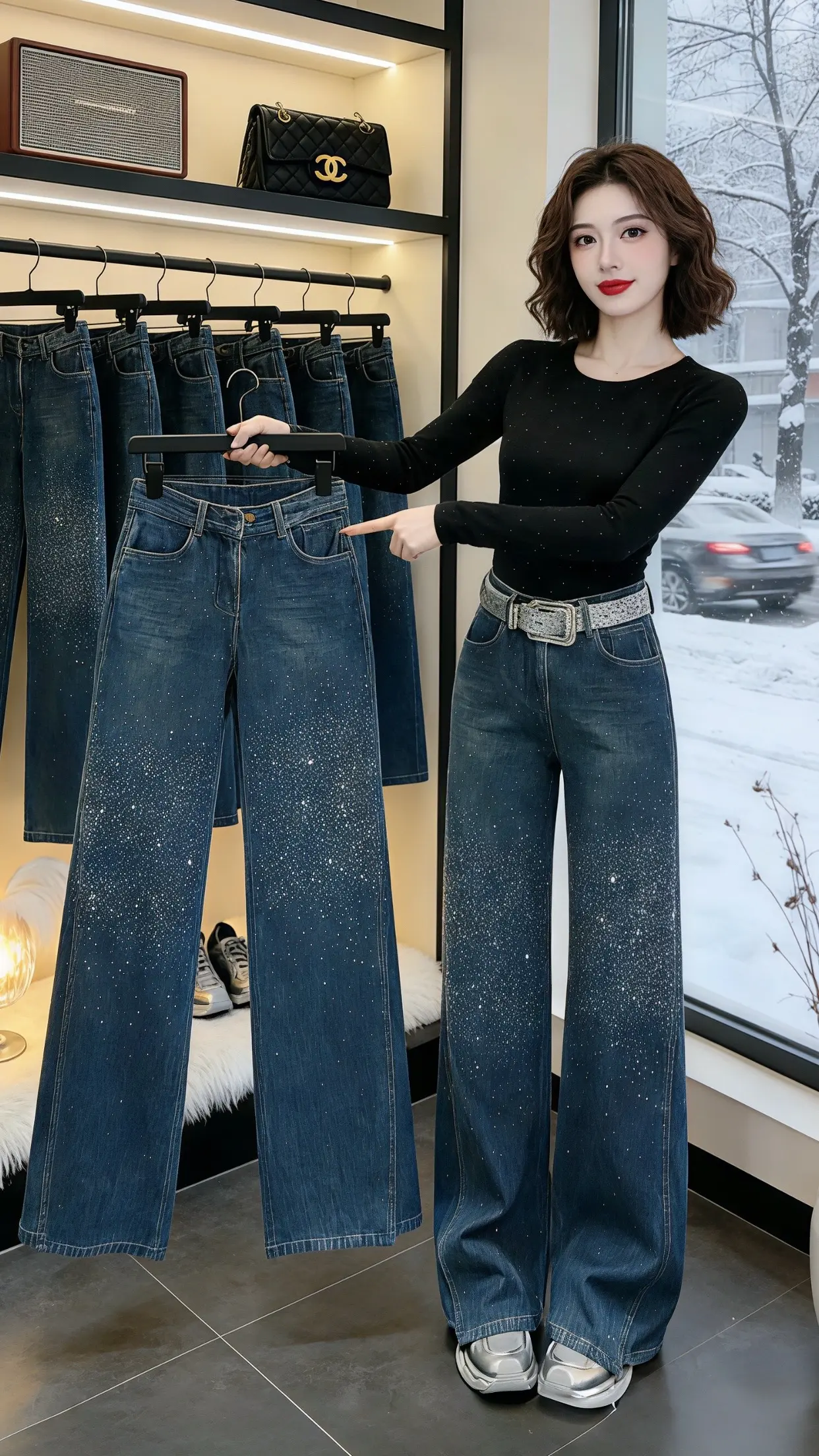 穿出你的chic风 显高显瘦显腿长 牛仔裤 穿出自己的风格 春款上新