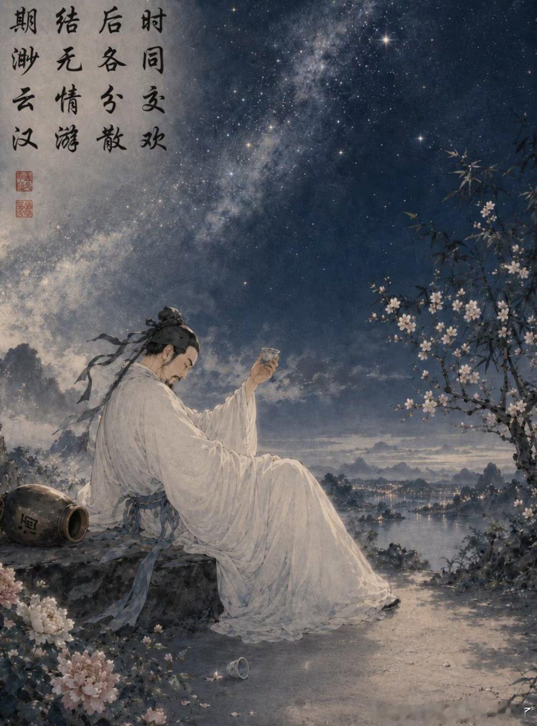 终于懂了李白诗里的举杯邀明月当一轮皓月高悬夜空，才终于读懂李白笔下举杯邀明月的浪
