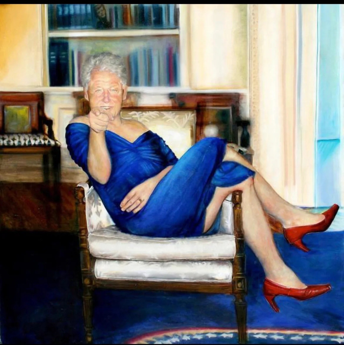 年轻的克林顿照片用来反转也挺好看啊，图三这张希拉里照片给人的印象，莫名感觉很像国